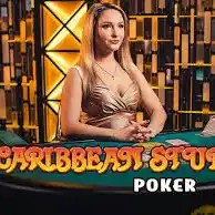 Official Live Dealer logo: Caribbean Stud Poker by Evolution at Spin casino