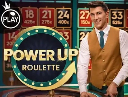 Official Live Dealer logo: Power UP Roulette by Pragmatic Play at Spin casino